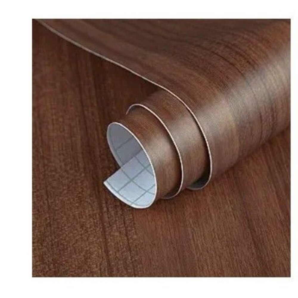 Walnut Contact Paper Matte Brown Wood Roll and Peel Waterproof 118 x 24